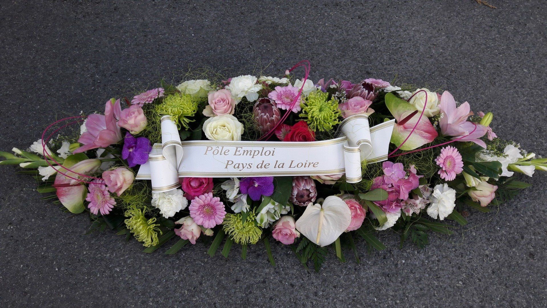 Gerbe de fleurs roses