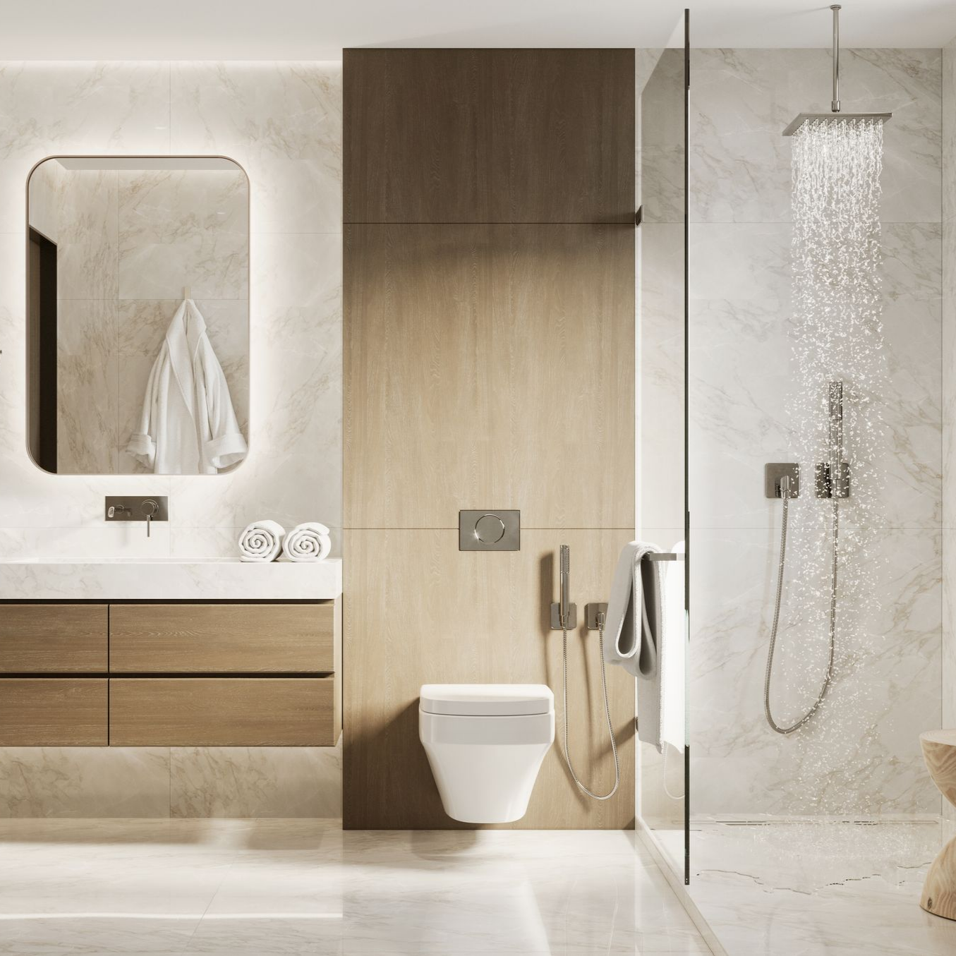 Une salle de bains PMR