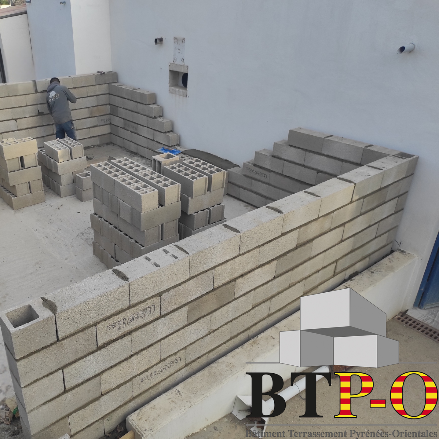 Une extension de maison en construction