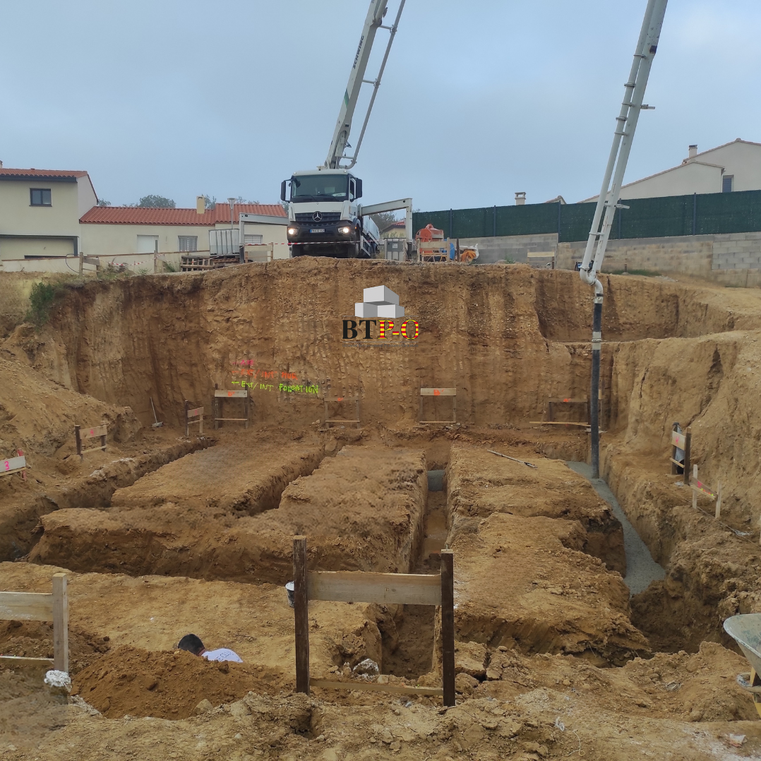 Travaux de terrassement en cours