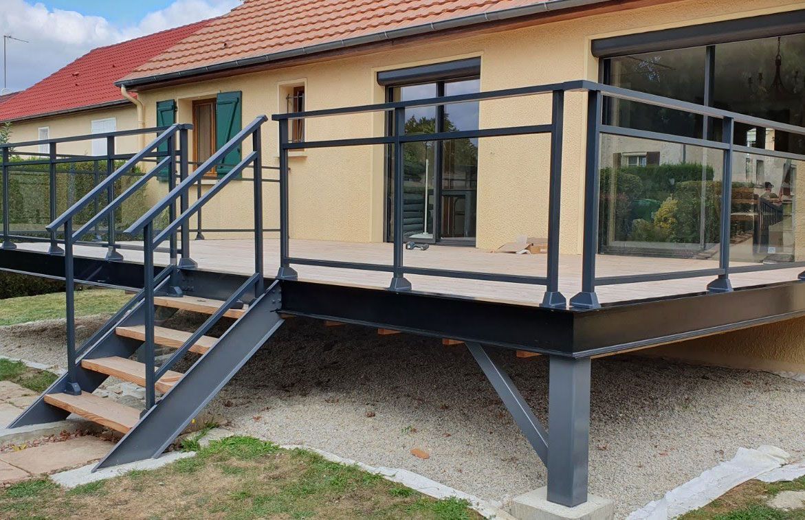 Terrasse avec garde corps