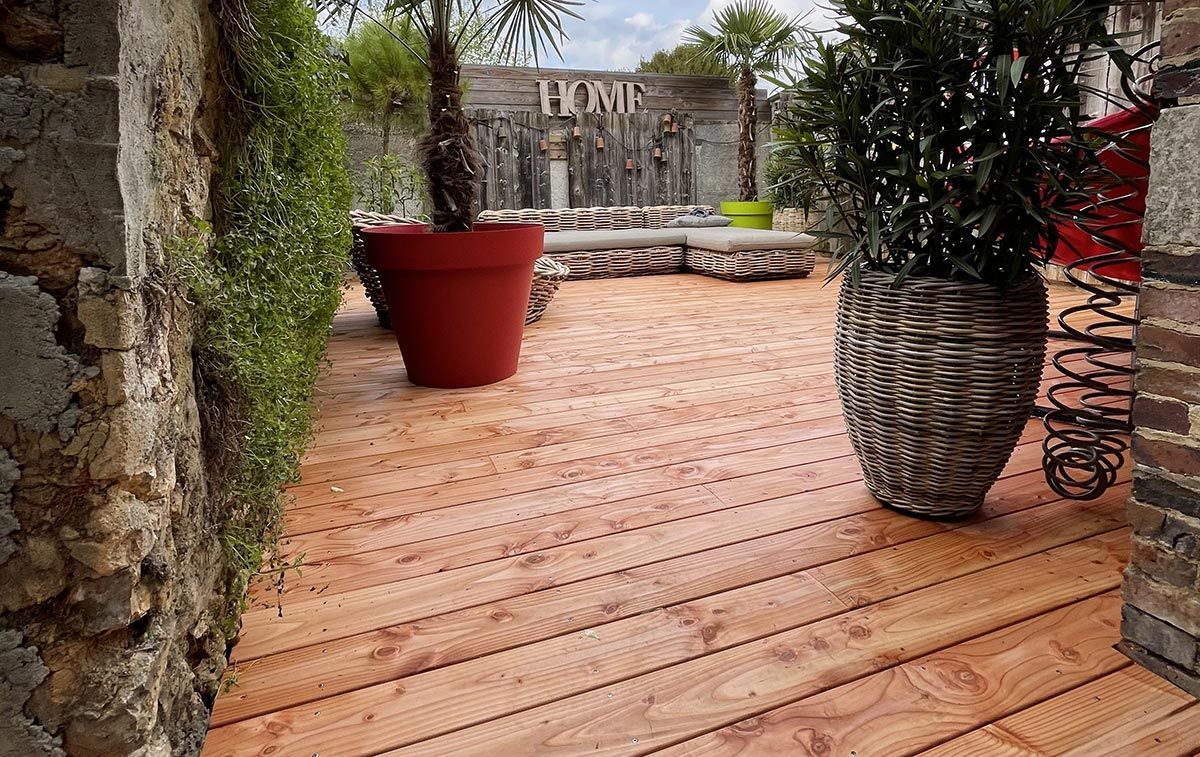 Maison avec terrasse en ossature bois