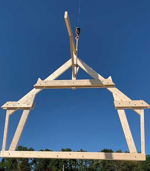 Installation d'une charpente en bois
