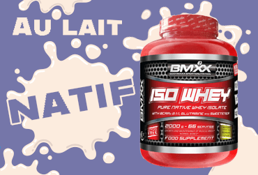 Iso Whey Natie 2kg 90% sur 100G sur extraction de lait frais, sans OGM, sans sucre, sans lipide, sans antibiotic, sans stéroîde dans l'élevage de la vache. La whey top qualité