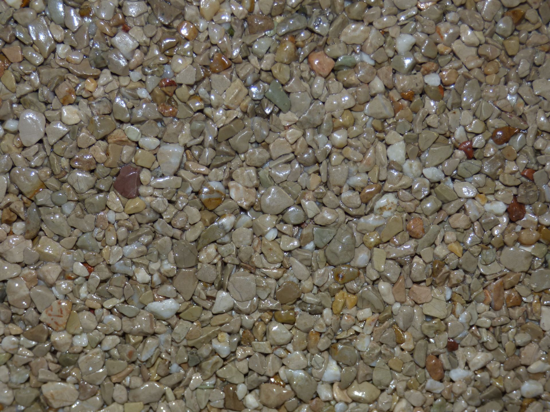 Gros plan sur une surface d'agrégat de pierre beige et beige ; aspect brillant.