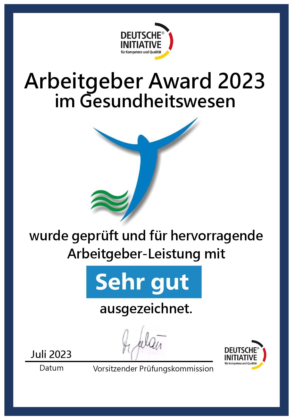 Zertifikat Arbeitgeber Award Gesundheitswesen