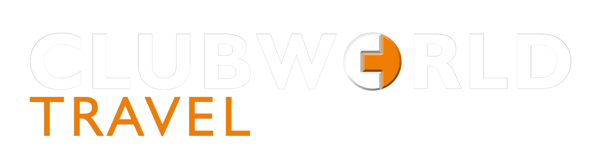 The logo for clueworld travel is orange and white.