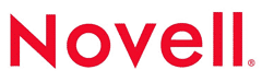 Logo Novell en texte rouge.