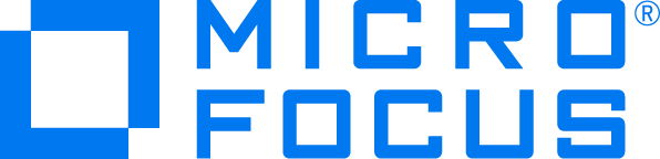 Logo Micro Focus bleu.