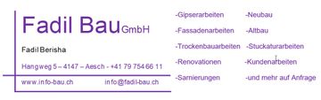 Gipserunternehmen - Fadil Bau GmbH in Aesch BL