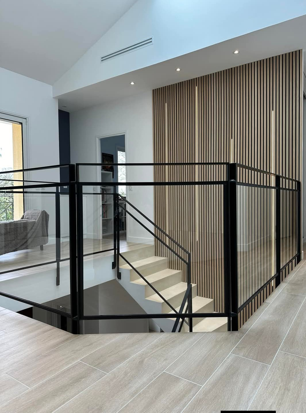 Garde corps d'un escalier.