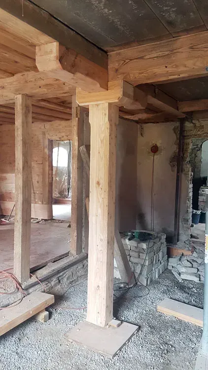 Zimmerei Andreas Karl GmbH - Rohbau aus Holz von innen betrachtet