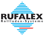 Il logo del sistema rollladen rufalex è blu e nero.