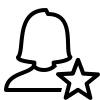 Icono de persona con estrella.