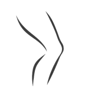 Contorno de una rodilla humana doblada.