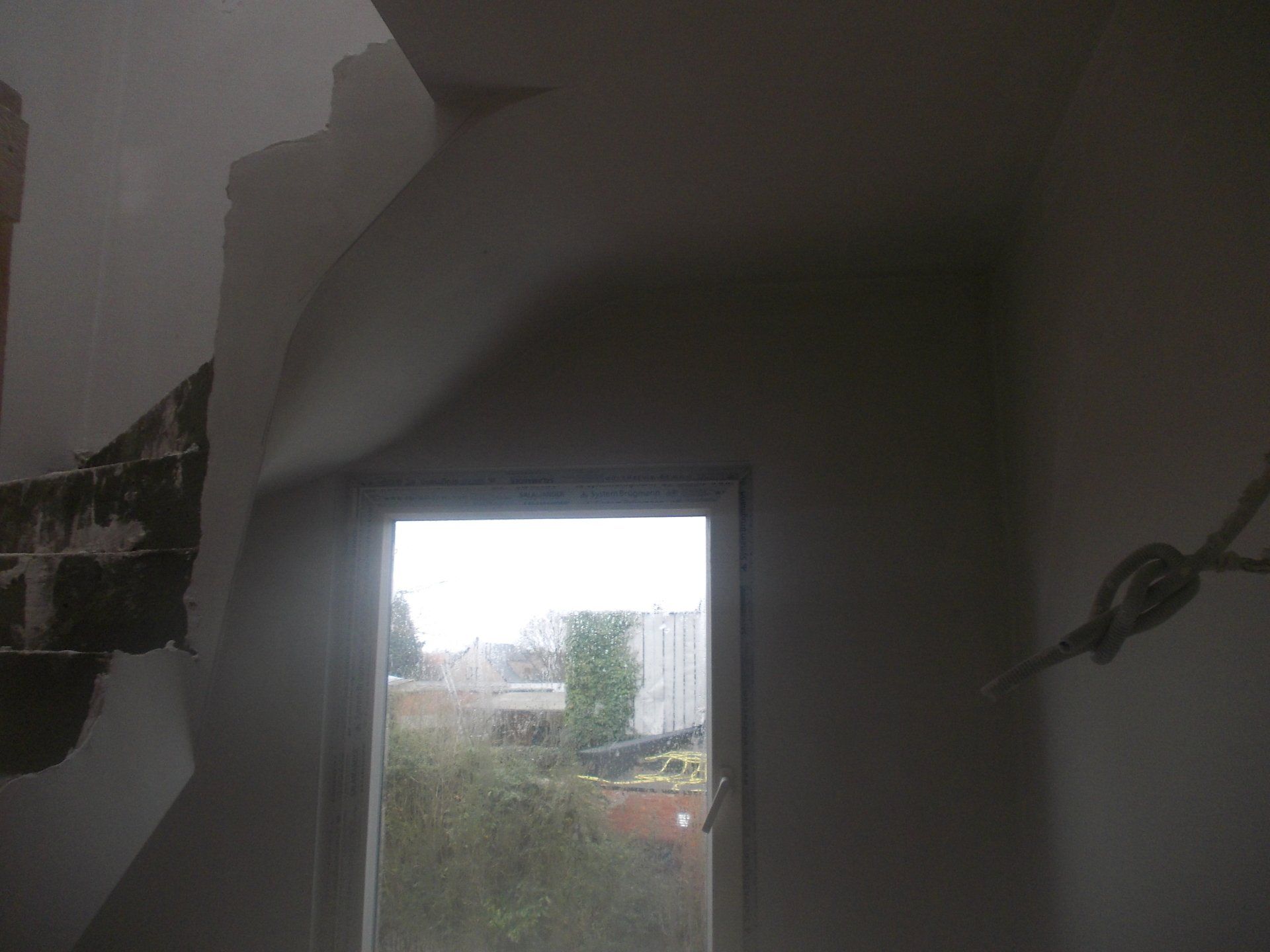 Bepleistering zolderkamer