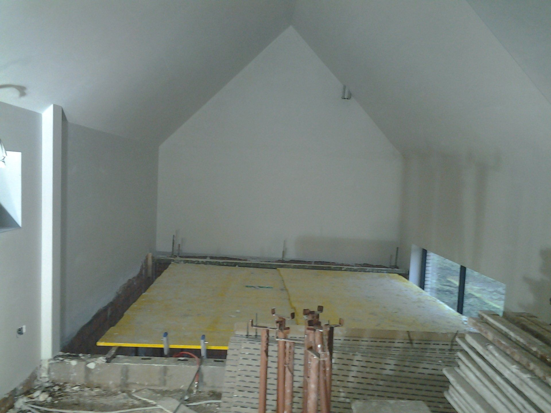 Pleisterwerk zolderkamer