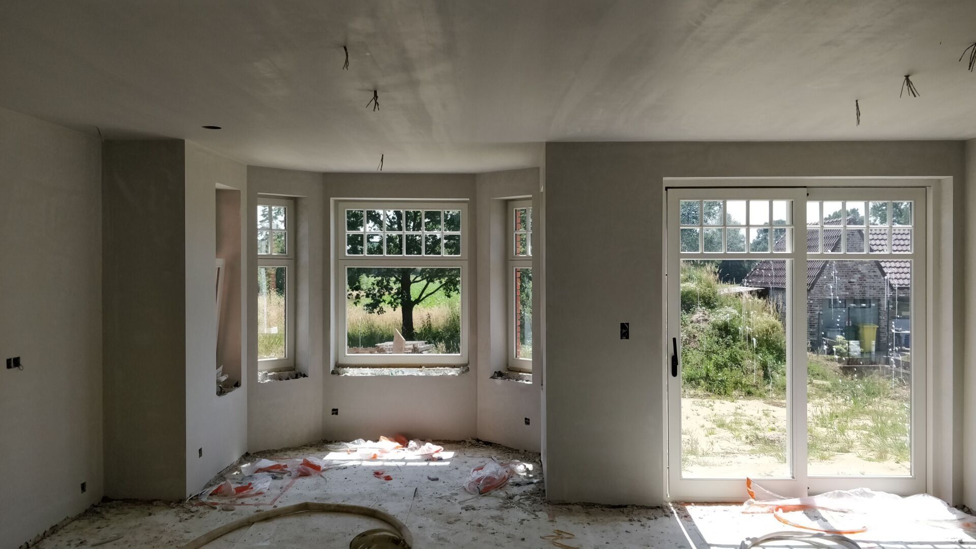 Pleisterwerk woonkamer