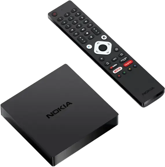 Eine Fernbedienung liegt neben einer Nokia-Box