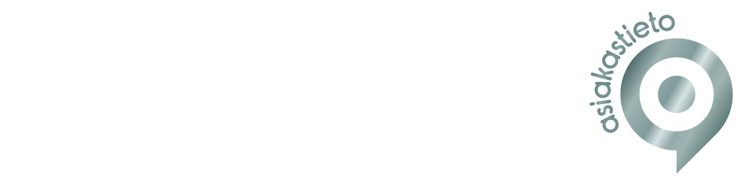 Harmaa pyöreä logo, jossa on nuppineulan muotoinen kuvake ja reunaa pitkin kaareva sana ”clockslotio”