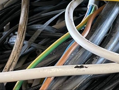entsorgte Kabel bei Dennis Reinhardt DeRo Schrott & Metall Abholung