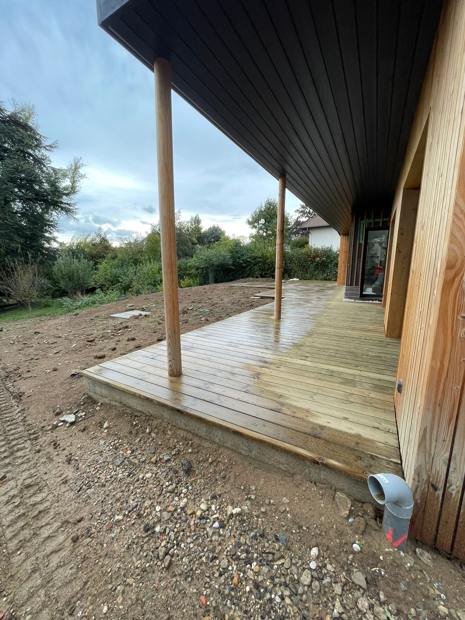 Travaux de terrassement pour terrasse