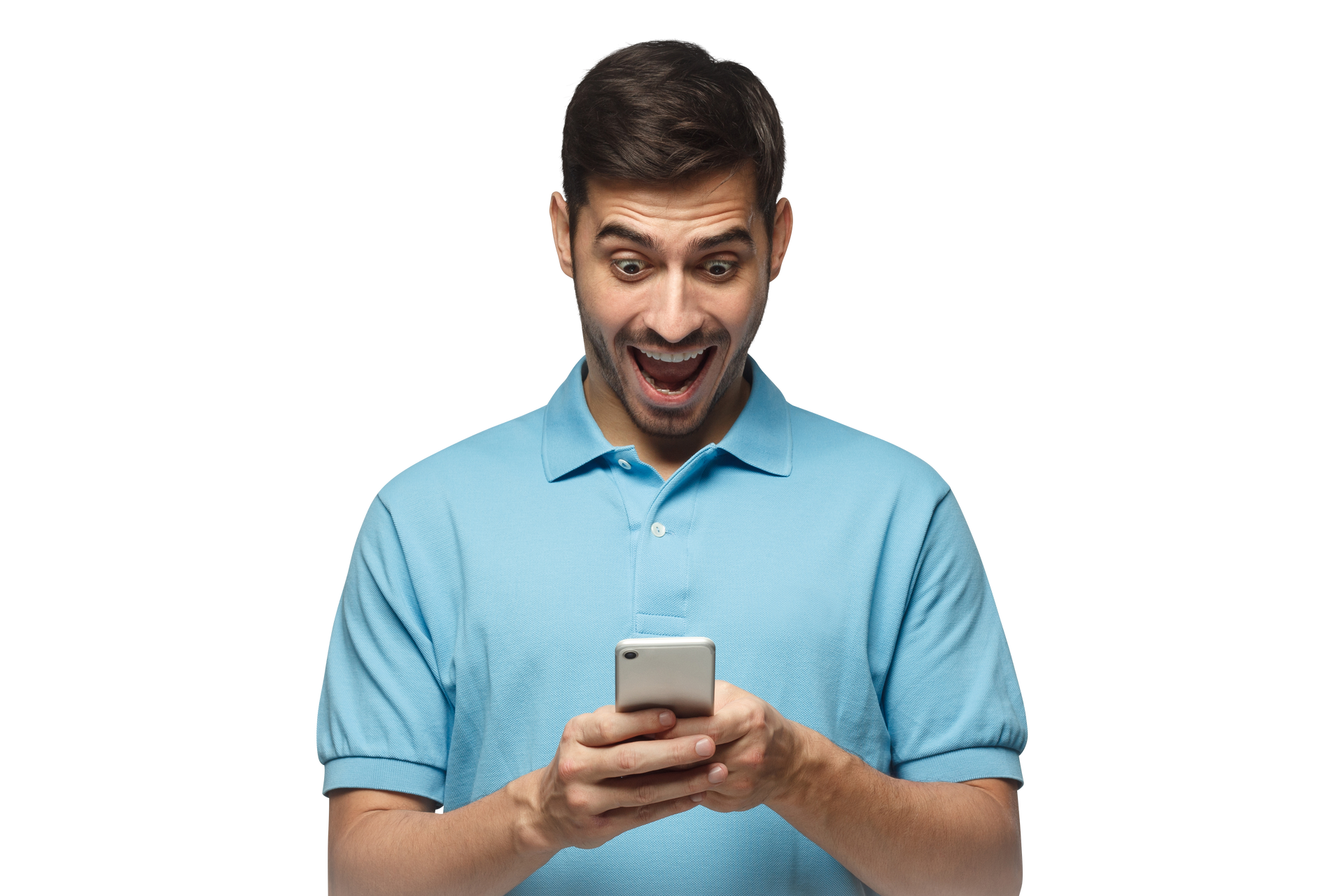 Homme qui reagrde son téléphone