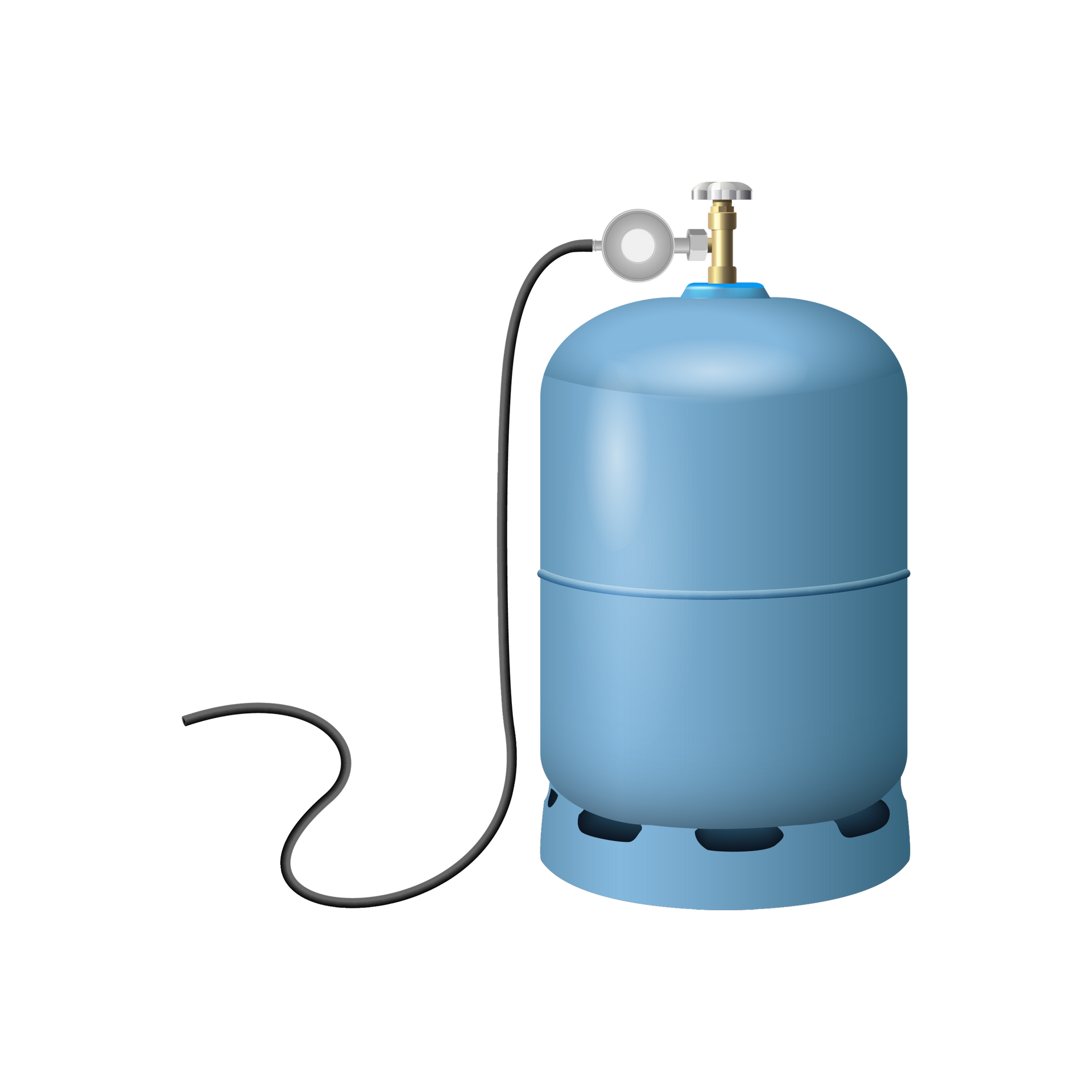Bouteille de gaz bleue.