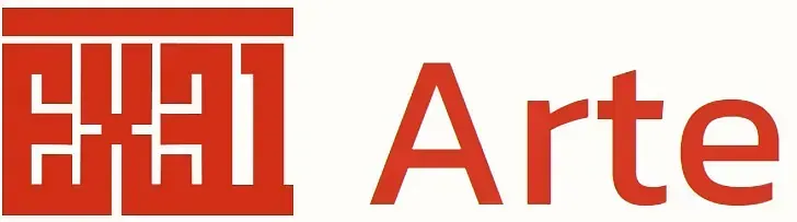 Un logotipo rojo y blanco para eh1 arte