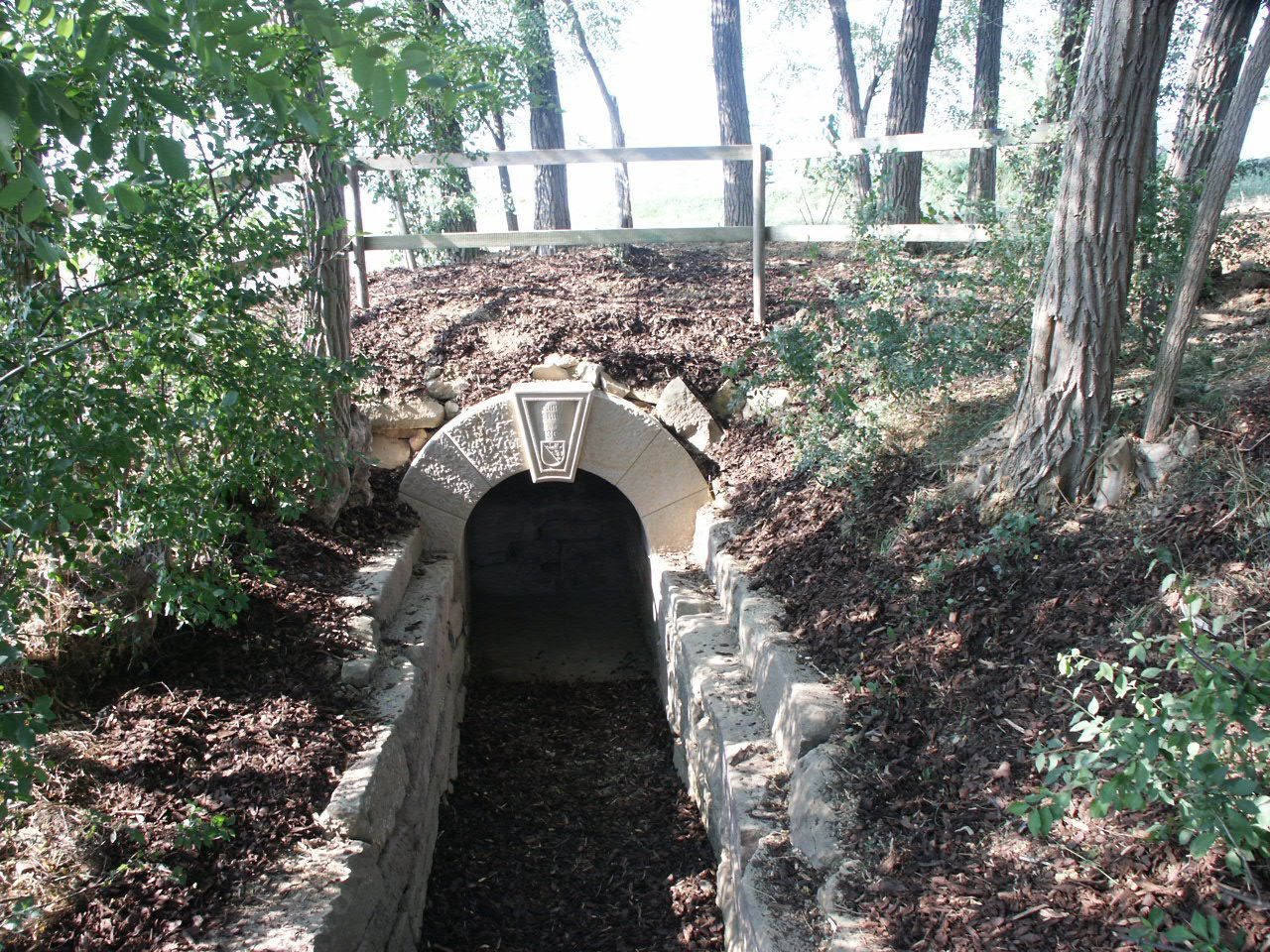 Ein Steintunnel mitten in einem Wald
