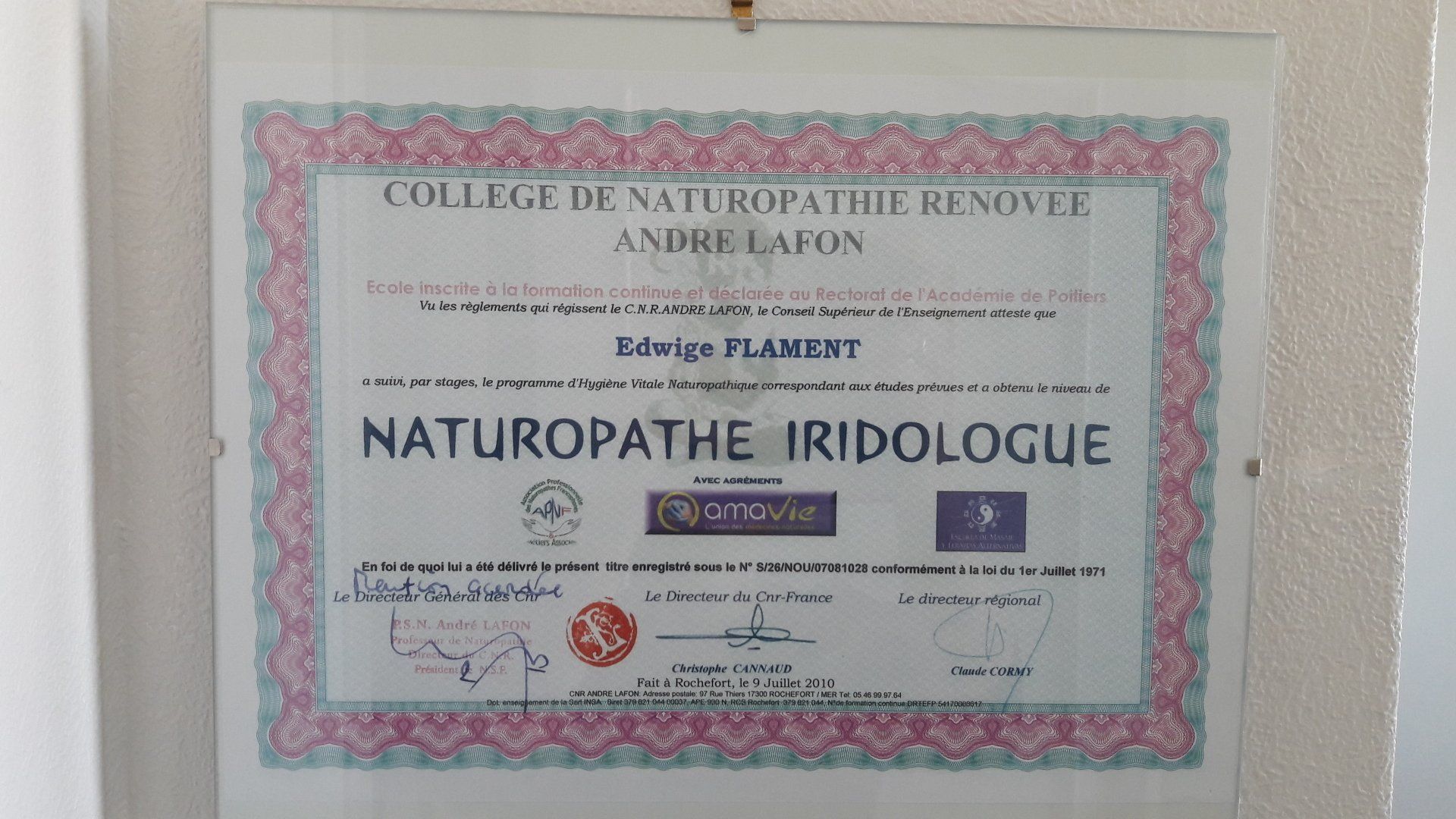 Diplôme Naturopathe Iridologue