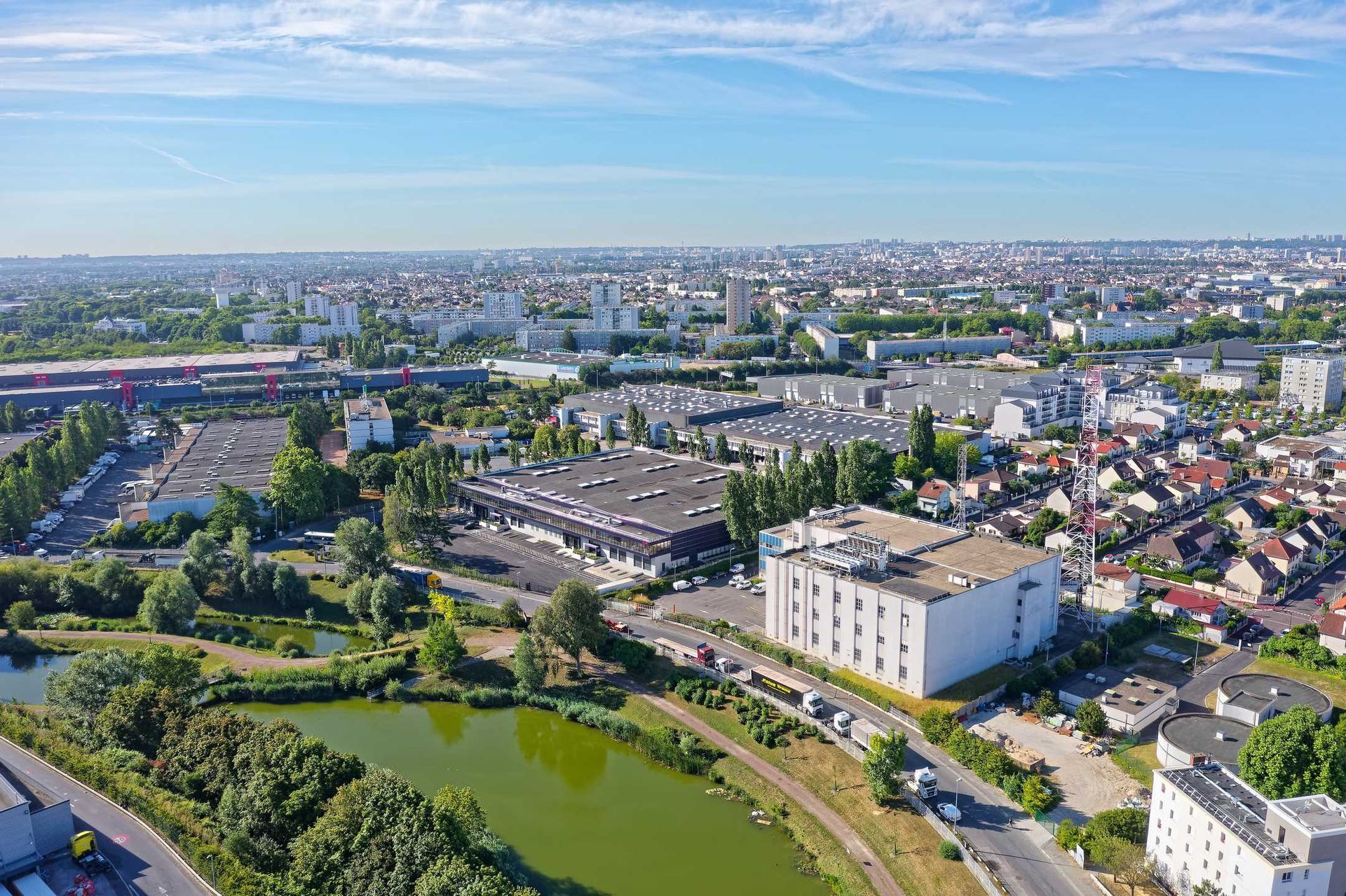 Vue aérienne de la ville Le Blanc-Mesnil.