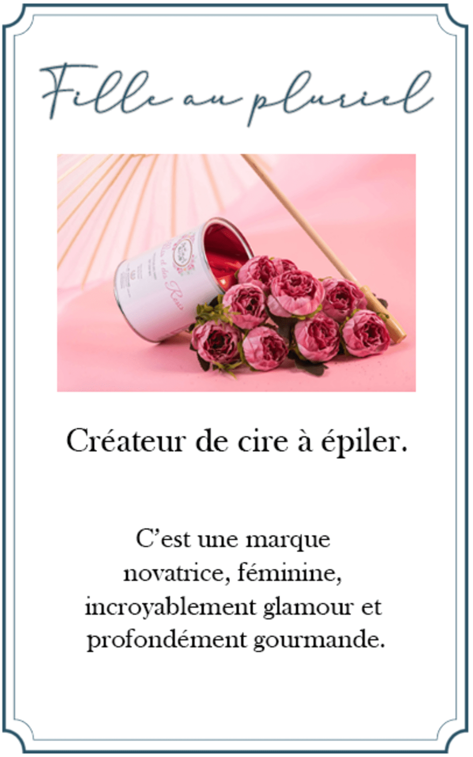 Une affiche avec une image de fleurs et les mots fille au pluriel