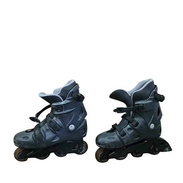 Un par de patines sobre un fondo blanco.