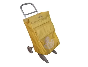 Una bolsa amarilla con la palabra correos escrita en ella