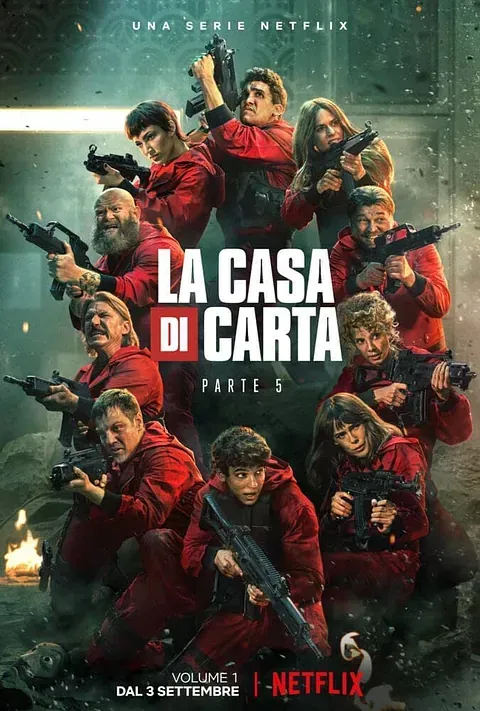 Un cartel de La Casa de Papel, una serie de Netflix.