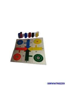 Un juego de mesa colorido con las palabras serviatrezzo en la parte inferior.