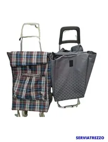 Dos carritos de compras están uno al lado del otro sobre un fondo blanco.