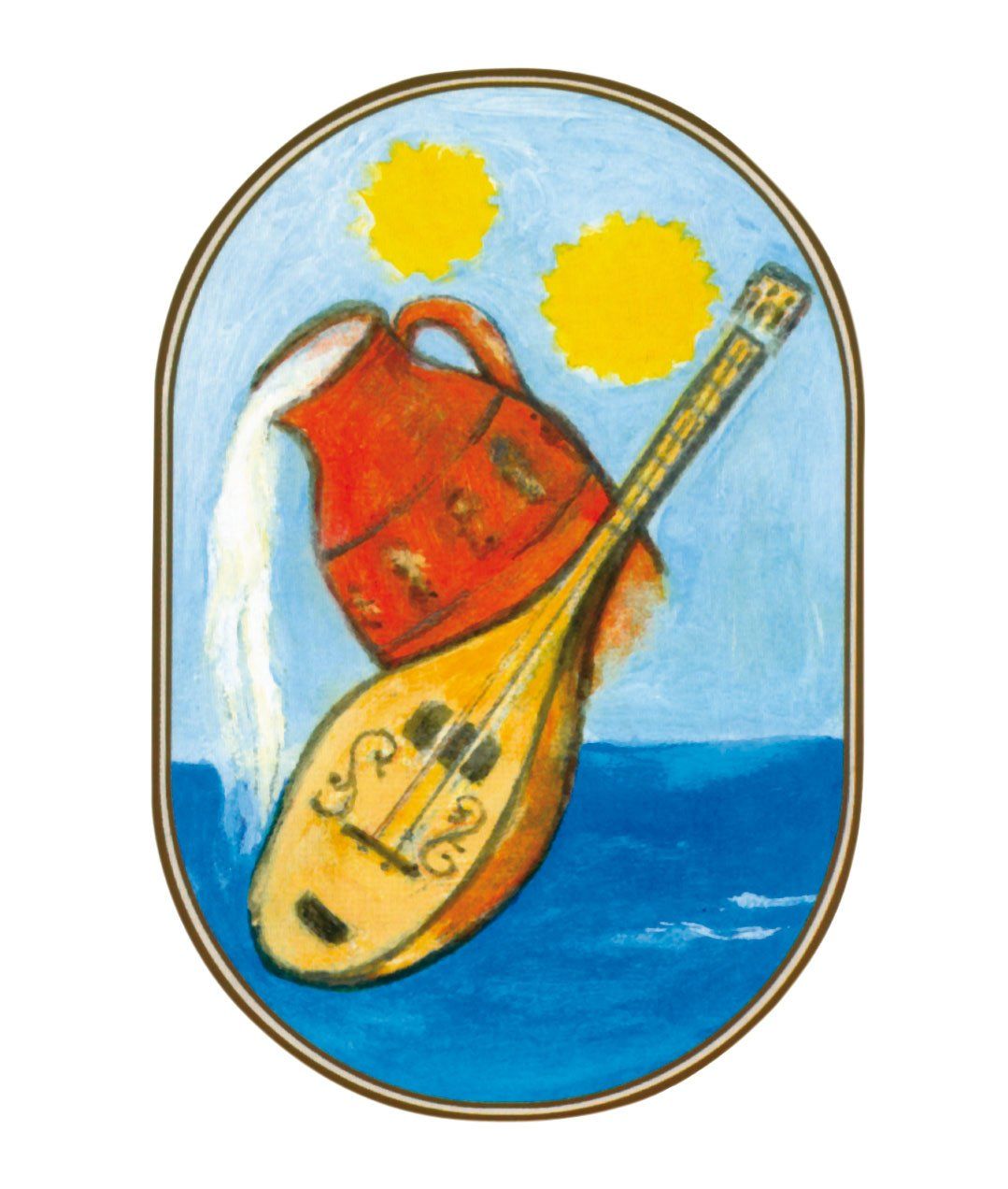 Un vase et une guitare