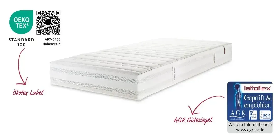 AGR und Oekotex Siegel Matratze