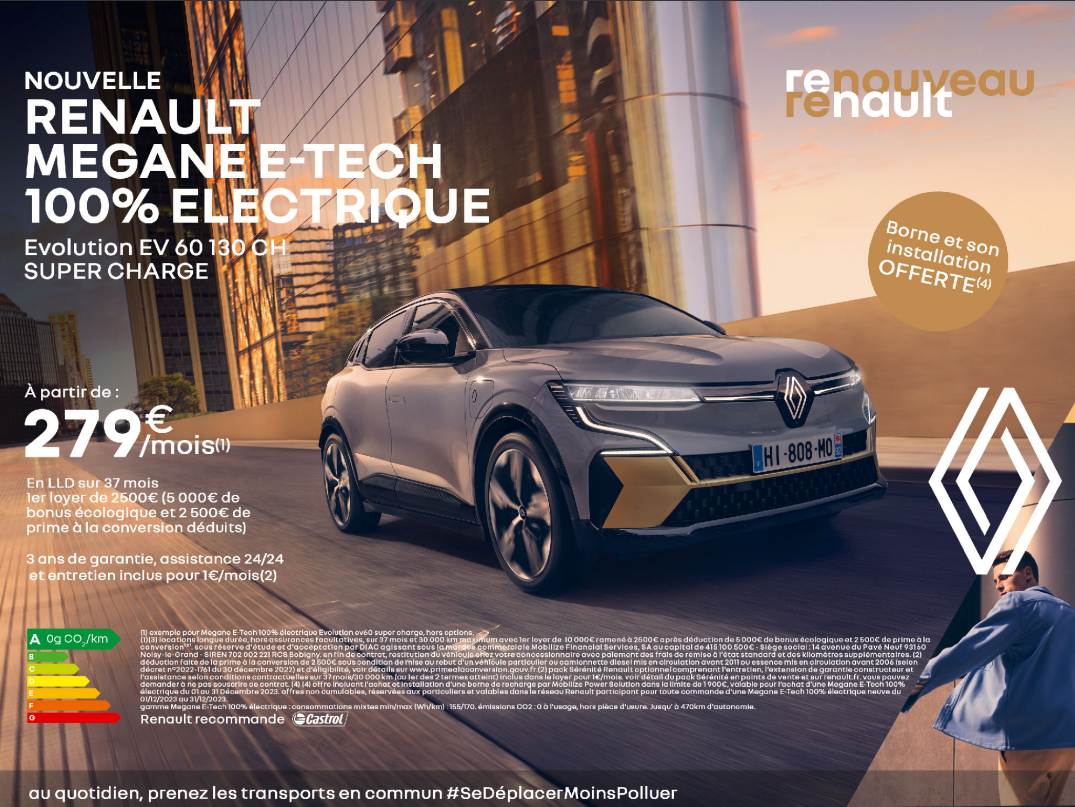 Offre Renault Megane E-Tech