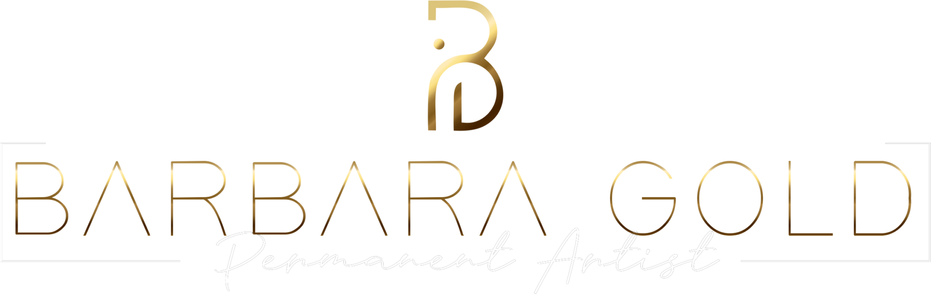 Logotipo para Barbara Gold, que incluye una "B" dorada y texto.