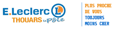 Logo E.Leclerc Thouars Le Pôle, Plus proche de vous toujours moins cher.