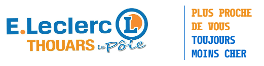Logo E.Leclerc Thouars Le Pôle, Plus proche de vous toujours moins cher.