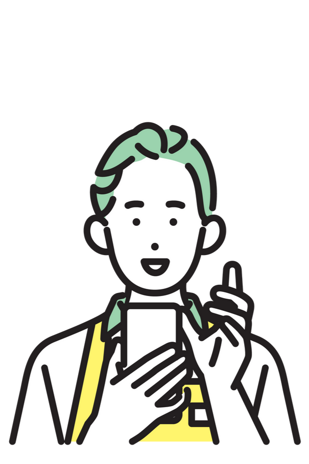 Illustration d'une personne qui tient un smartphone dans ses mains.