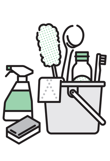 Des produits de nettoyage.