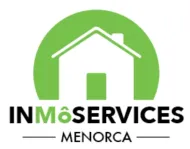 Logotipo de INMÓSERVICES Menorca con icono de casa verde y texto negro