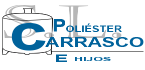 A logo for a company called poliester carrasco e hijos