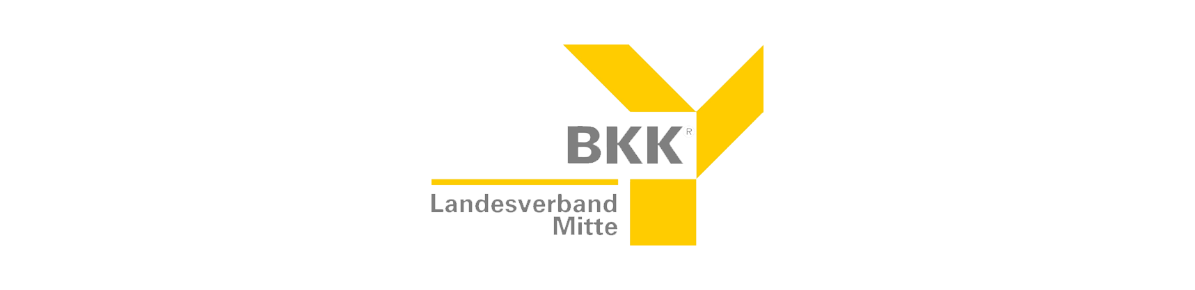 Gelbes Y-förmiges Logo mit den Aufschriften „BKK“ und „Landesverband Mitte“.