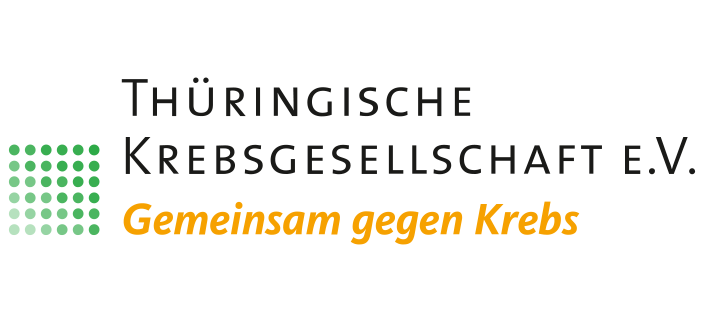Logo of Thüringische Krebsgesellschaft e.V., with text 